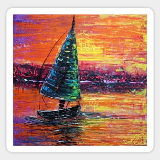 Sailing at Sunset Sticker